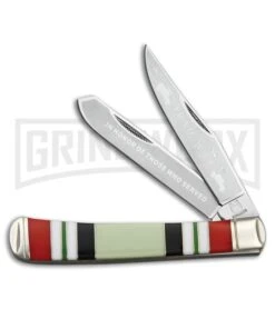 Rough Rider Iraq War Veteran Trapper Black/Green/Red/White Pocket Knife