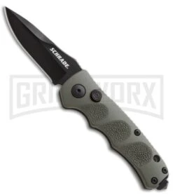 Schrade Mini Extreme Survival OD Green Automatic Knife - Black Plain