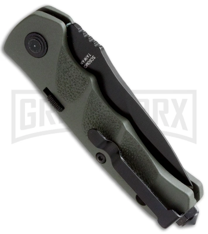 Schrade Mini Extreme Survival OD Green Automatic Knife - Black Plain 2 Schrade Mini Extreme Survival OD Green Automatic Knife - Black Plain - Image 2