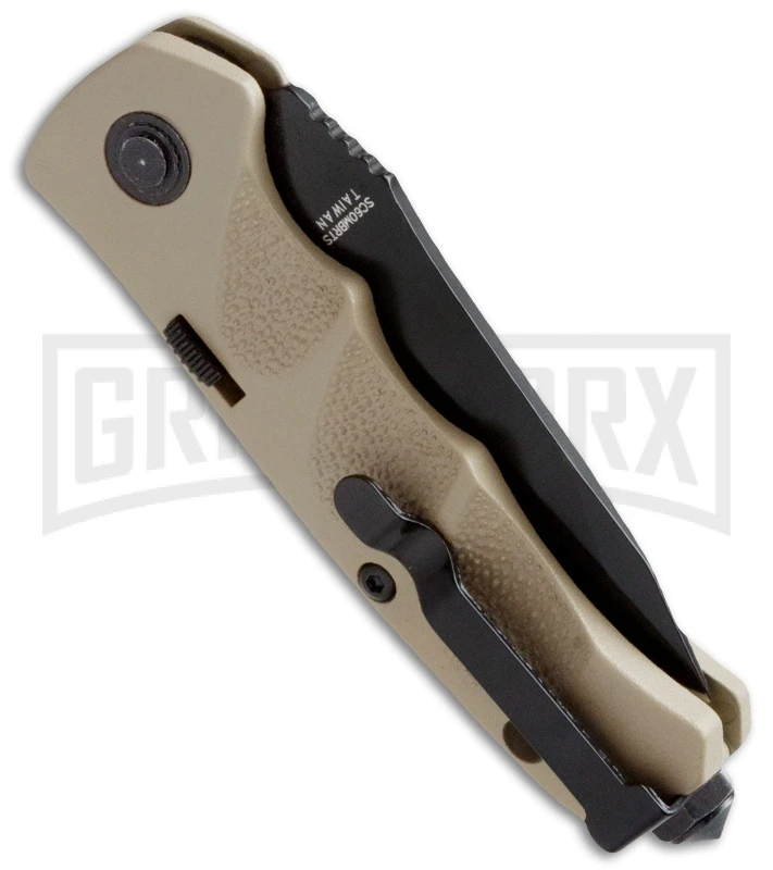 Schrade Mini Extreme Survival Tan Automatic Knife - Tanto Black Serr 2 Schrade Mini Extreme Survival Tan Automatic Knife - Tanto Black Serr - Image 2