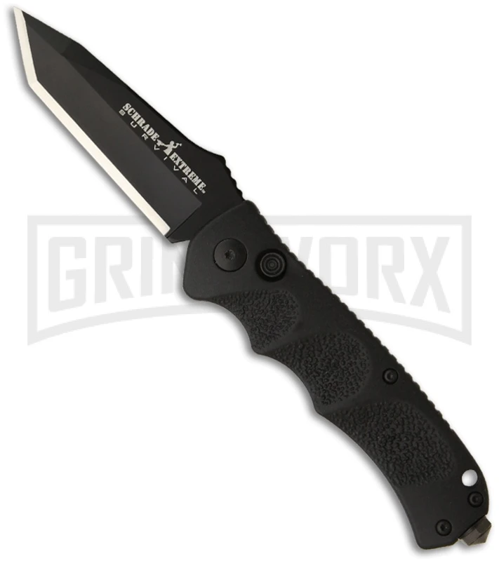 Schrade Extreme Survival SC60BT Automatic Knife - Tanto Black Plain 1 Schrade Extreme Survival SC60BT Automatic Knife - Tanto Black Plain