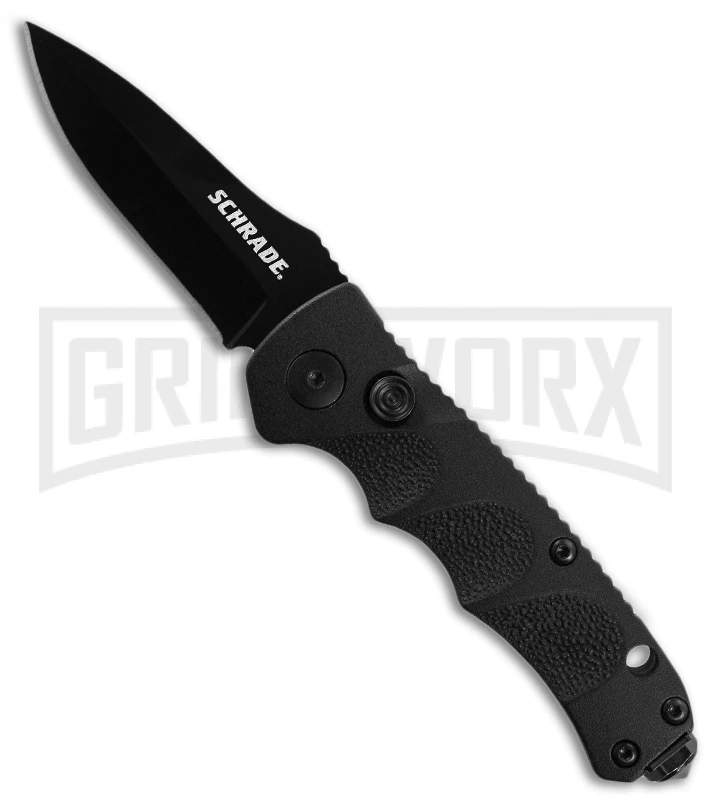 Schrade Mini Extreme Survival Black Automatic Knife - Black Plain 1 Schrade Mini Extreme Survival Black Automatic Knife - Black Plain
