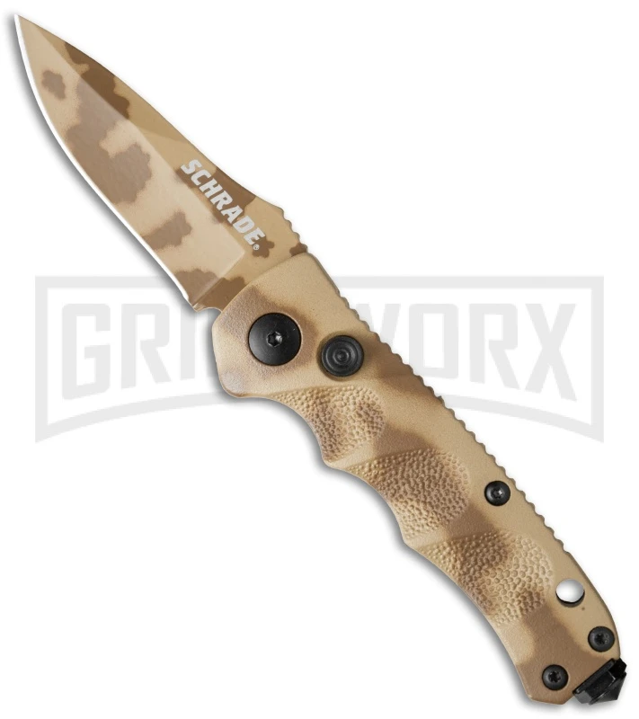 Schrade Mini Extreme Survival SC60MD Desert Camo Automatic - Spear Point Plain 1 Schrade Mini Extreme Survival SC60MD Desert Camo Automatic - Spear Point Plain