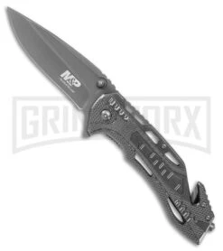Smith & Wesson M&P Rescue Gray Aluminum Liner Lock Knife - Gray Plain
