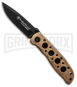 Smith & Wesson Extreme Ops CK105HD Desert Tan Folding Knife - Black Plain