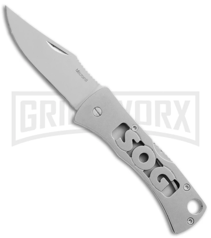 SOG Micron 2.0 Folding Knife - Bead Blast Plain 1 SOG Micron 2.0 Folding Knife - Bead Blast Plain