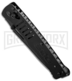 SOG Targa TG1002 Black Tanto Folding Knife - Black Plain -Knife Store sog targa black tg1002 bx bottom cm large
