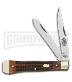 Utica Cutlery Coffin Brown Jigged Bone Pocket Knife
