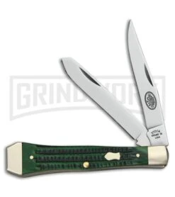 Utica Cutlery Coffin Green Jigged Bone Pocket Knife